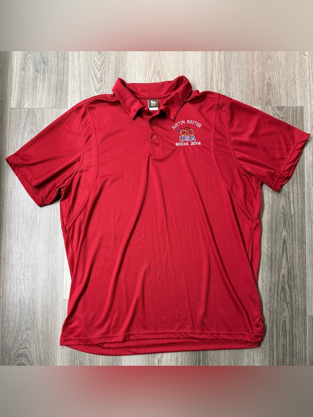 2014 Sochi Winter Olympics Team USA Justin Reiter Snowboard Athlete Polo 2XL